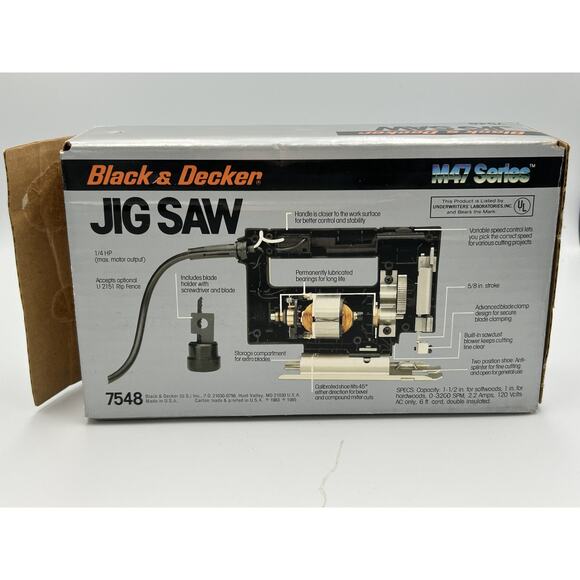 Vintage Black & Decker Jig Saw M47 Series 7548 USA w/ Fence Guide Blades Manual - Picture 8 of 16